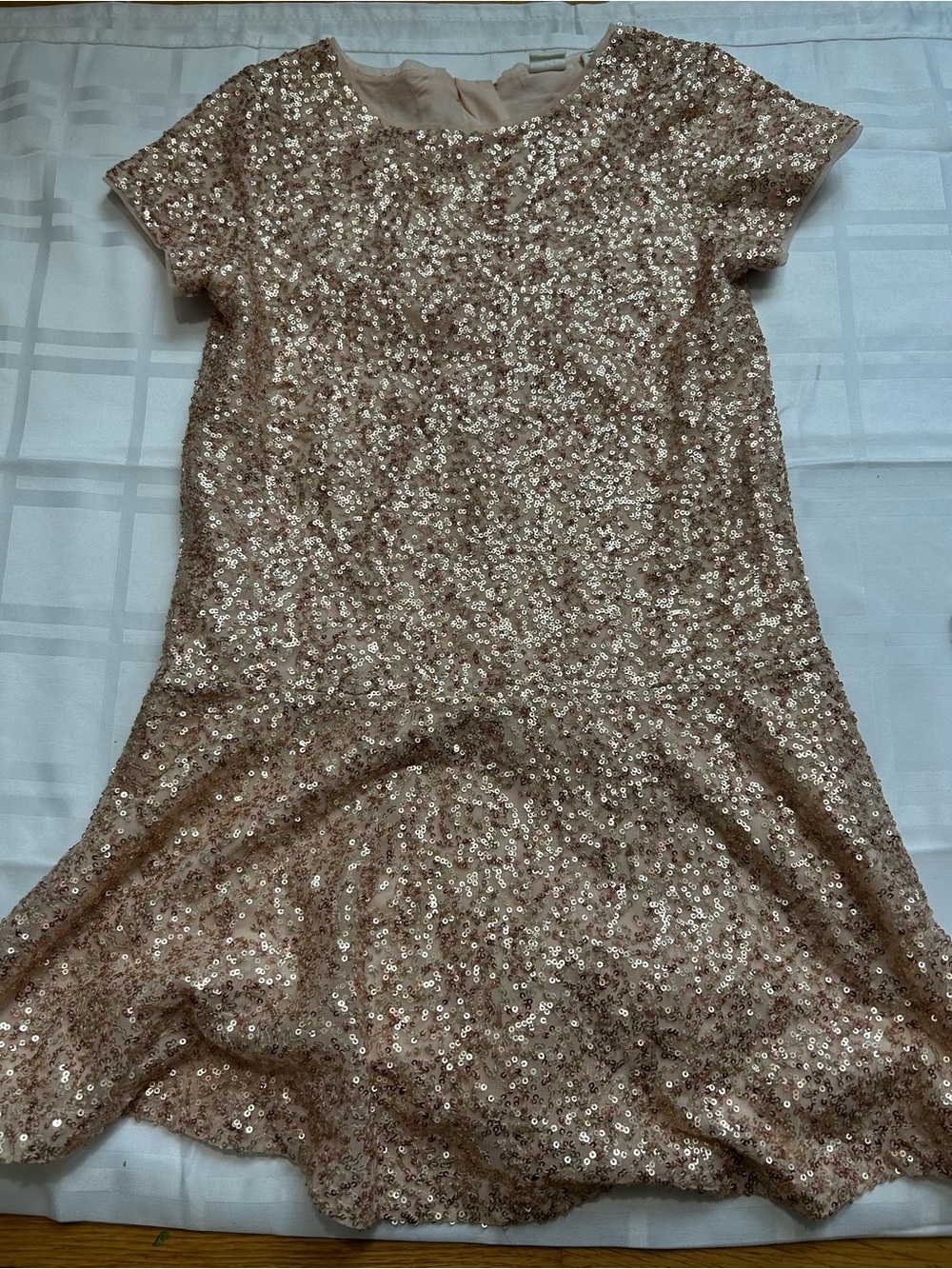 GAP Girls' Rose Gold Sequin Party Dress